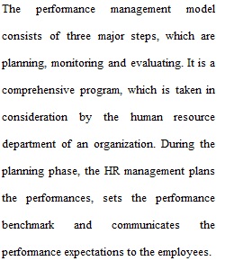 Discuss the Performance Management Model